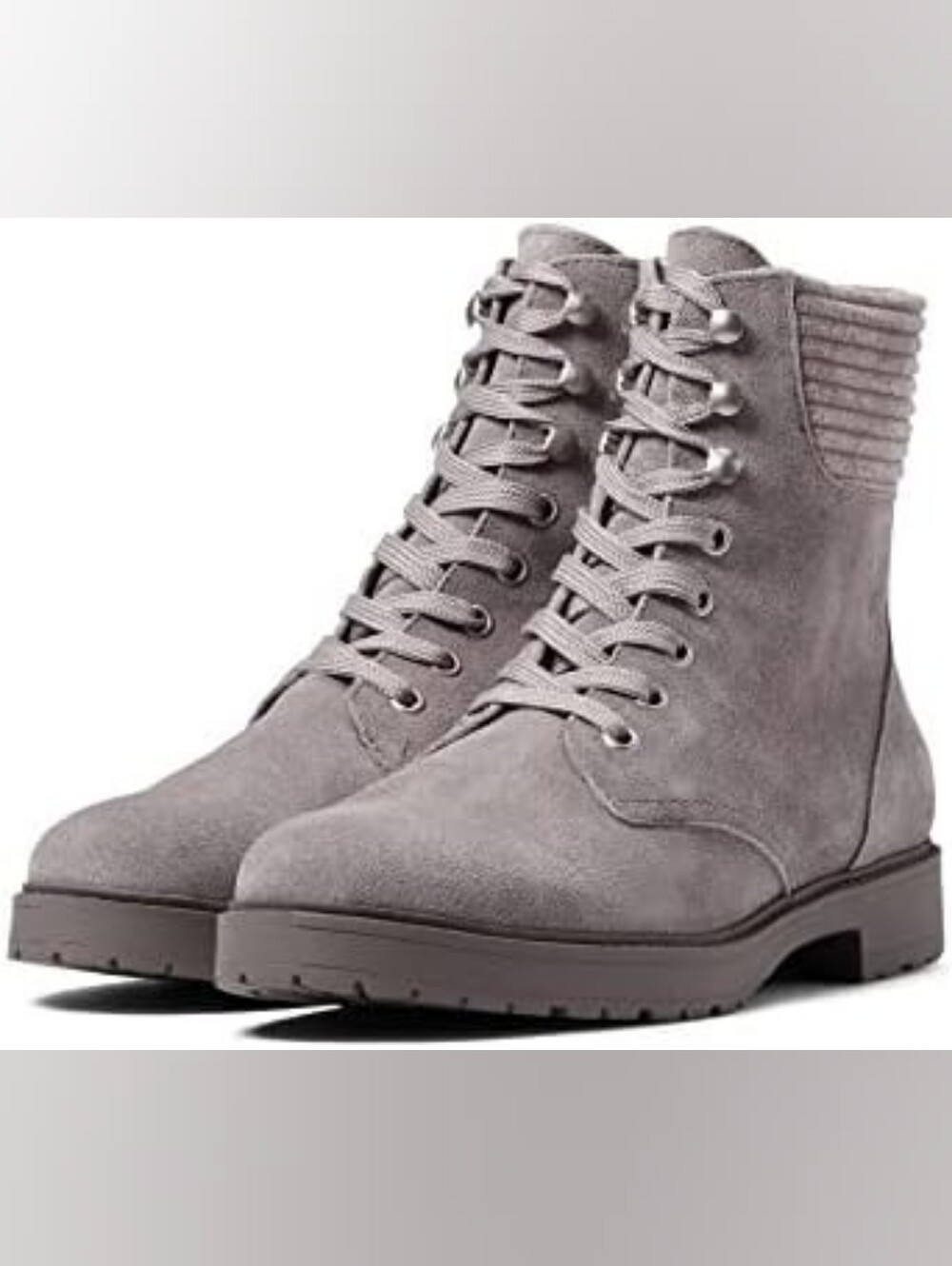 Splendid "Sadie" Gray Suede Lace-Up Combat Boots